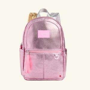 NWT STATE Mini Kane Kids Pink and Silver Metallic Backpack 2-4